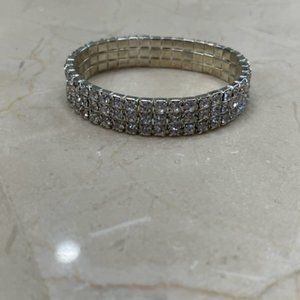 Triple tiered rhinestone tennis bracelet